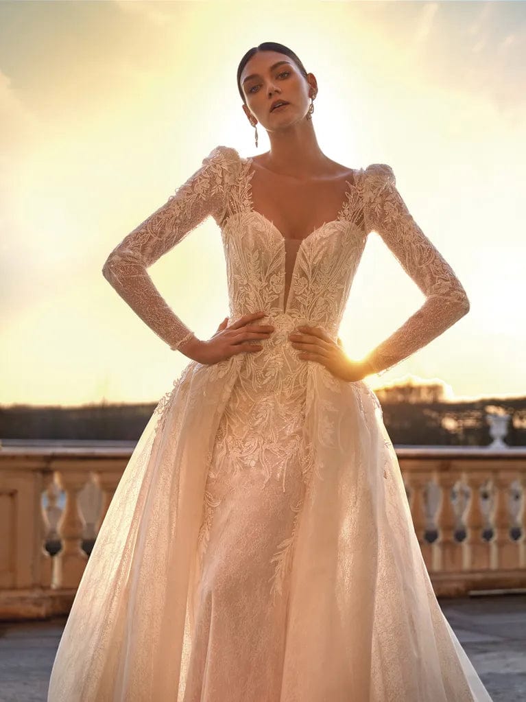 Pronovias Fiora + Overskirt - Size 12 - Image 4